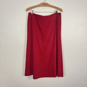Vintage Talbots Size 18 Red Full Maxi Skirt A-line Stretch Long Modest